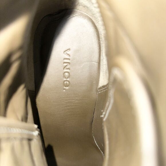 VINCE Falco Green Suede Padded Hiking Combat Military Boots Leather Heel Sz 9.5 - Picture 3 of 8